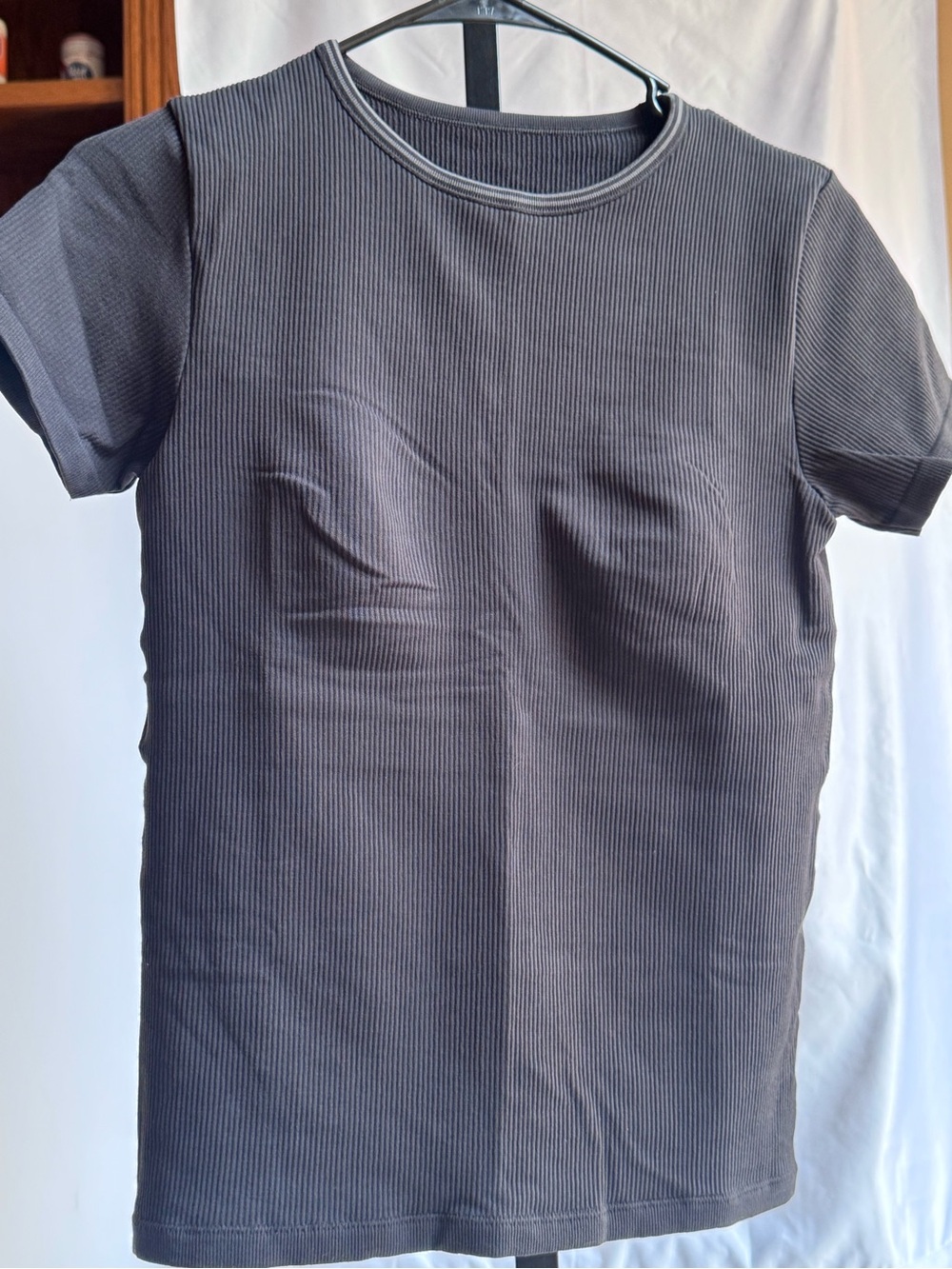 SKIMS Classic Ribbed Short-Sleeve T-Shirt - Black Size Large Brand New